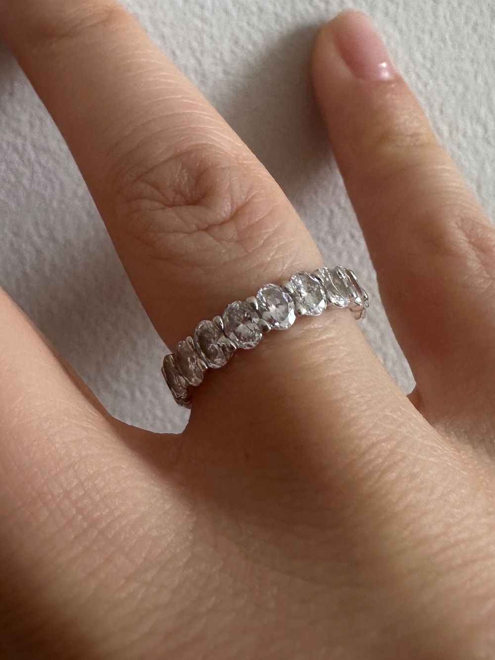 James Allen 3ct lab diamond oval eternity band in 14k white gold (4.00mm)